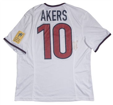 1999 Michelle Akers Game Used FIFA World Stars vs US National Team White Jersey - Injury Game with Blood Stain! (Akers LOA) 